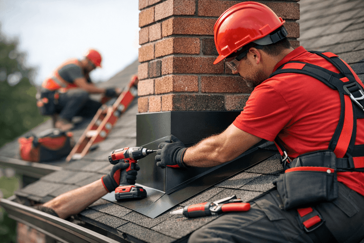 Chimney Flashing service by Ripon Area Roofing